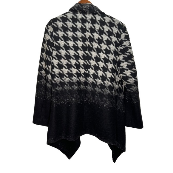 Blacky Dress Berlin Houndstooth Wool Open Front Cardigan Coatigan Sweater - Picture 2 of 10